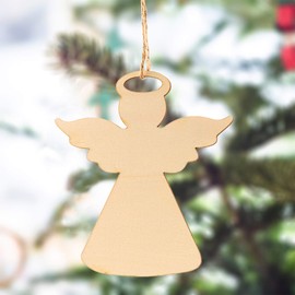 Summer-Ray 25pcs Unfinished Wooden Angel Christmas Tree Decoration Ornament Wooden Craft Pieces (Design III)