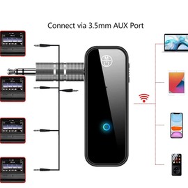 Yctze Bluetooth 5.0 Receiver 3.5mm Interface 2-in-1 AUX Bluetooth Kits Bluetooth AUX Adapter Bluetooth Transmitter Car Bluetooth Receiver Bluetooth Mu