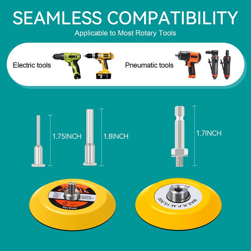 133 Pcs Drill Sanding Disc Attachment Polishing Kit, 3 Inch
