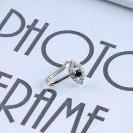 Inilbran Punk Evil Eye Nasenring Silber Auge Nasenmanschette Hoop Ring Vintage CZ Auge Fake Nasenring Nicht durchbohrter Nasenring Gothic Clip On Nasenring Schmuck für Frauen und Mädchen