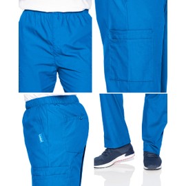 Landau Essentials Relaxed Fit 7-Pocket Elastic Cargo Scrub Pants for Men 8555