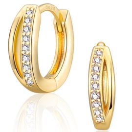 CERSLIMO Earrings Infinity Sign Silver Gold Infinity Hoop Earrings Silver 925 Gold-Plated 12 mm AAA Zirconia Infinity Silver Earrings Jewellery Infinity Gifts, Silver