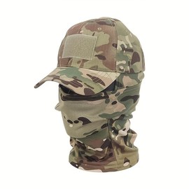 ski mask Tactical Balaclava Baseball Caps FullFace Mask Set Men Summer Snapback Sun HatOutdoor Hunting Camouflage Balaclava - Color: CP