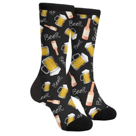 Yilad Beer Bottles Crew Novelty Socks Casual Funny Crazy Athletic Dress Socks Unisex