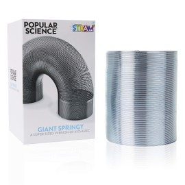 POPULAR SCIENCE Giant Springy Large Metal Coiled Helix Toy, Silver