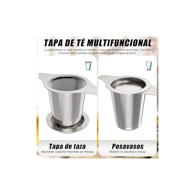 Infusor de Té, Juego de 4 Filtro de Té con
