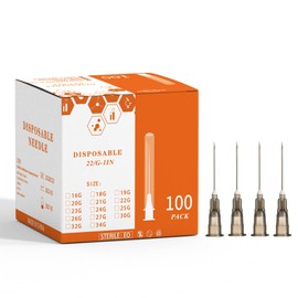 Disposable Luer Lock Needle 100Pack (22G-1IN)