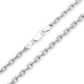DOTBJ High Gloss Anchor Chain 925 Sterling Silver - 1.5 mm Necklace Silver in 45 50 55 60 cm - Silver Gold, Sterling Silver
