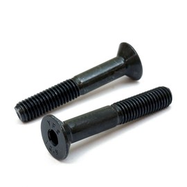 MonsterBolts - M5 x 60mm Flat Head Socket Cap Screws, DIN 7991, Alloy Steel, Black Oxide, Partial Thread, 10 Pack