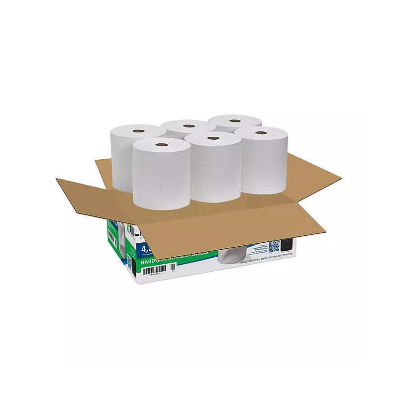 Marathon Hardwound Roll Paper Towels, White (700 Ft./Roll, 6 Rolls/Case)