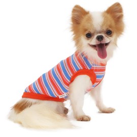 LOPHIPETS 100% Cotton Rib Dog Shirt Vest for Small Dogs Chihuahua Puppy Clothes Tank Tee-Red/L