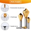 Teocpai 4 Pieces Deburring Cutter Deburring Tool Titanium Coated HSS