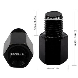 AMZSKU M8 Rechtsgewinde auf M10 Rechtsgewinde Motorrad Motorroller Spiegel Adapter spiegeladapter spiegeladapter m8 auf m10
