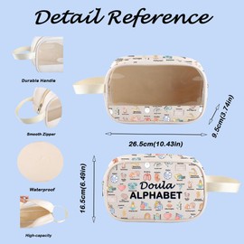 MNIGIU Midwife Gift Doula Thank You Gift Doula Alphabet Clear Cosmetic Bag for Midwife L&D Nurse OBGYN (Doula Bag)
