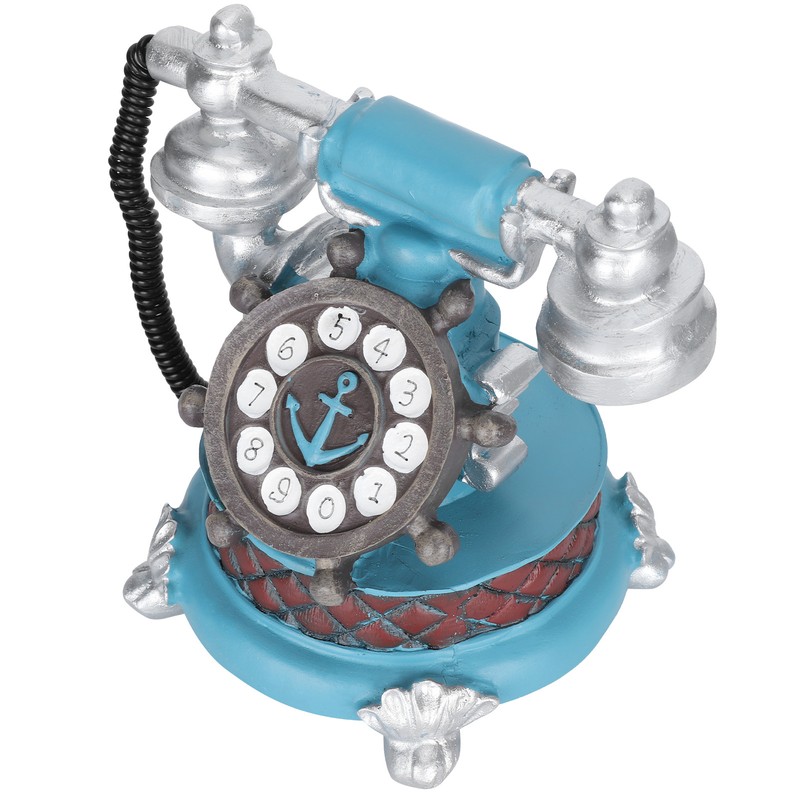 Antique Telephone Ornaments Retro Phone Shape Piggy Bank Home Resin