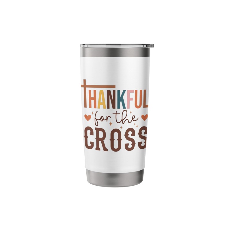 Christian Merch / Thankful Cross Jesus Blessed Grateful Stainless Steel