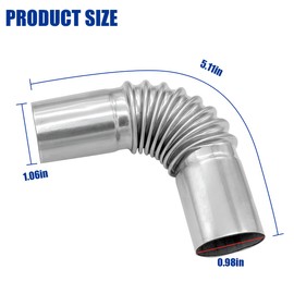 TSUGAMI Car Diesel Heater Exhaust Pipe, 2PCS 24mm Stainless Steel Parking Air Heater Exhaust Pipe Tube Elbow Connector with 4 Clamps, Automotive Accessories, Universal for SUV, Truck, RV