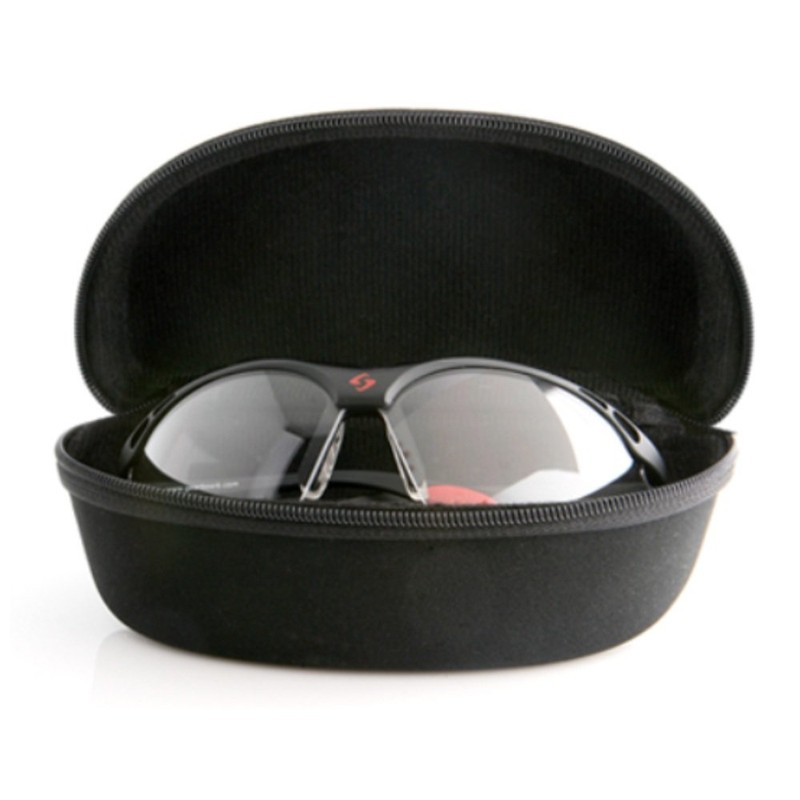 Gearbox Vision Eye Protection with Hard Case, Black Frame/Clear Lens