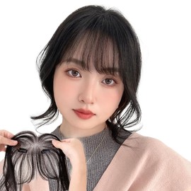 Bright Lara p245-LBK Bangs Wig, Total Hand Planted, Human Hair, Mixed Human Hair Bangs, Wig, Natural, Extension, Partial Wig,