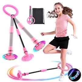 MEISHANG Swing Wheel with Light Wheel, Children's Flashing Jump Ring, Foot Gyro, Jumping Ball, Foldable
