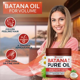 Batana Oil - Pure, Unrefined and Cold Pressed - Volumizing Hair Treatment for Women and Men - Hydrating Nourishment for Dry, Broken and Brittle Split Ends - Deep Hydration and Moisture Hair Mask