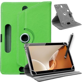 SU 10 inch Tablet Case - Universal Stand Case Folio Cover Magic Leather 360° Rotating Case Fits for ALL 10in Inch & 10.1in Inch Tablets + Stylus Pen (GREEN)