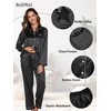 Reliwel Silk Pajamas for Women Button Down Satin Pjs Set