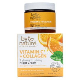 By Nature Face Night Cream - Vitamin C + Collagen PM Moisturizing Facial Lotion for Women (2 Oz)