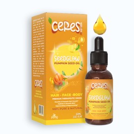 Ceres Seed Glow Pumpkin Seed Oil 2Fl Oz, Pure Cold Pressed Pumpkin Seed Oil for Dry Damaged Hair Growth, Moisturizing Scalp Hair Growth Oil, Nourishment for All Hair Types