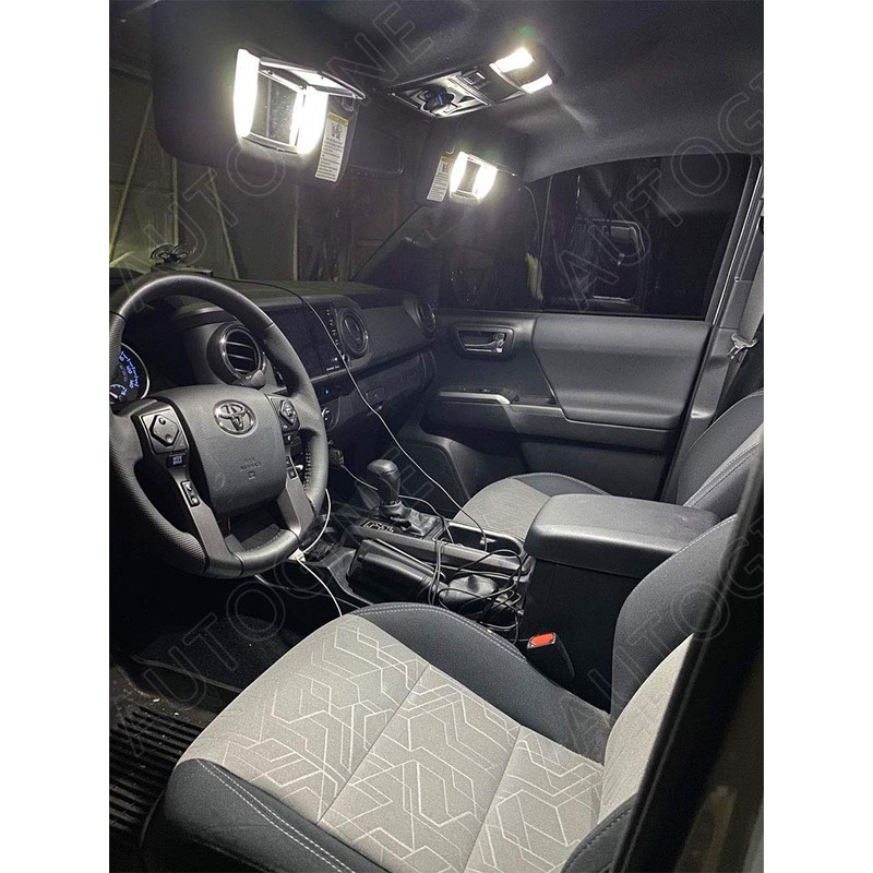 AUTOGINE 18 Piece White Interior LED Lights Kit for Toyota