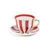 Grace Teaware Red Carousel Stripes Fine Porcelain 10oz Tea Coffee