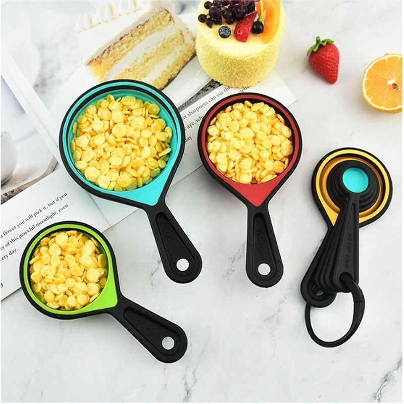 SJDHAHC Premium Adjustable Measuring Cups and Spoons Set, 8-Piece |