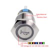 ZOYSEAY Horn Push Button Switch with Blue LED Backlit Symbol,