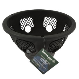 Green Jem 12-Inch Plastic Hanging Basket - Black