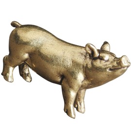 Artibetter Brass Piggy Mini Statue Pig Sculpture Retro Pig Figurine Chinese Zodiac Pig Easter Tiered Tray Decor Tea Pet Figurines Home Decor Brass Animal Figurine Wen Wan Pendant
