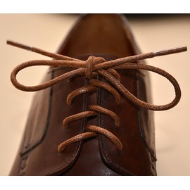 VSUDO 80 cm Waxed Light Brown Shoe Laces, 2.5mm Thin Round Light Brown Laces for Oxford Brogues Derby or Blucher Dress Shoe, Replacement Shoelaces for Women or Men (1 Pair-Light Brown-80cm)