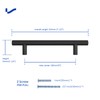 LONTAN 4 Pack Black Cupboard Handles - 128mm Stainless Steel