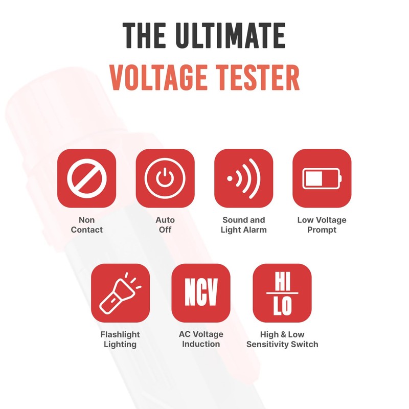 ULTRICS Voltage Tester, 12V-1000V Non-Contact AC Voltage Detector Pen, Adjustable