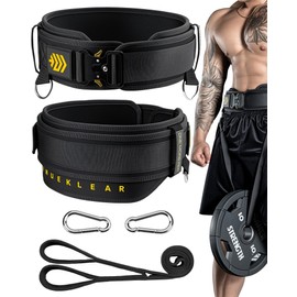MANUEKLEAR 2-in-1 Dip Belt & Lifting Belt with 36.7 In Rope, Double-Layer Weight Belts for Pull Ups, Powerlifting Gym Belt for Weightlifting