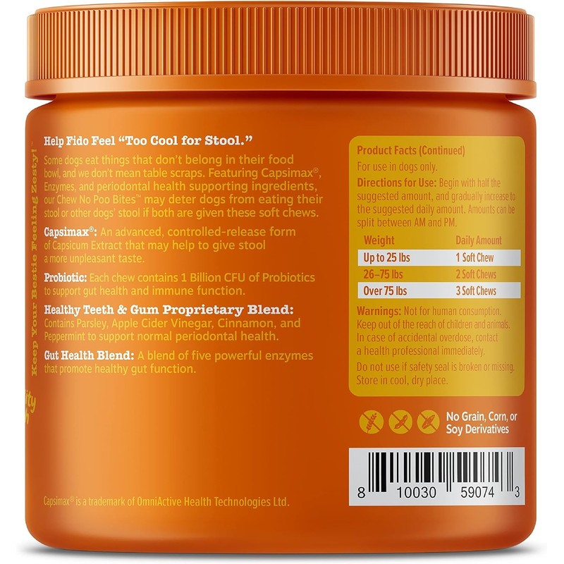 Zesty Paws Chew No Poo Bites - Hen - 90