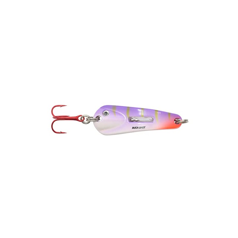 Northland Tackle Buck-Shot Ice Fishing Flutter Spoon, Purple Tiger, 1/8
