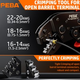 PEBA Waterproof Automotive Electrical Connectors Kit, 20 Sets Automotive Male/Female 2-Pin Connector Plug and Ratchet Crimping Tool AWG 22-14, Ideal for Cars, Motorcycles & Boats | Pin Removal Tool