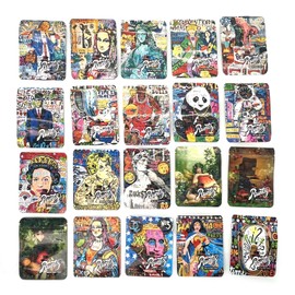 Holographic Bags, Mylar Bags 3.5g, Foil bags for Food Storage - Mylar Bags with Oxygen Absorbers, Mylar Packs resealable pouches for packing (baggies 3.5g with Mix Assorted Designs) (50)