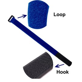 Gebildet Reusable Velcro Cable Ties, 20 Pieces Attachment Velcro Cable Ties, Velcro Straps with Buckle, Strong Cable Ties with Velcro Fastener for Cable Management (2 x 30 cm, Blue)