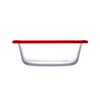Pasabahce Borcam Plastic Red Lid Round Transparent Casserole Dish 1.45