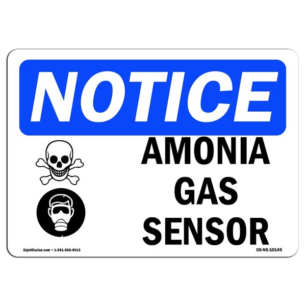 OSHA Notice Signs - Ammonia Gas Sensor Sign with Symbol
