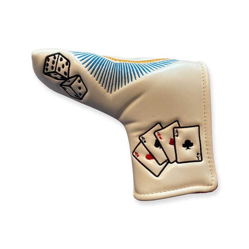 BLADE STYLE GOLF PUTTER HEADCOVER. LAS VEGAS WHITE DESIGN.