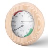 Sauna Thermometer Hygrometer: 2-in-1 Round Wooden Sauna Room Thermometer and