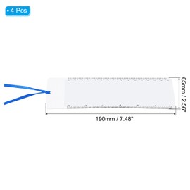 PATIKIL Bookmark Magnifier with 6 Inch Ruler, 4 Pack 3X Magnifying Sheet Page Magnifier Lens for Low Vision People Reading Book Magazine Newspaper