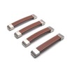 MTMTOOL Set of 4 Brown Handle 5" Leather Handle Cabinet